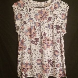 ❤LOFT paisley print sleeveless top with ruffles❤